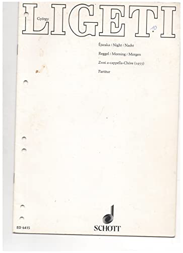 Éjszaka · Reggel: (Night · Morning). mixed choir. Partition de chœur.