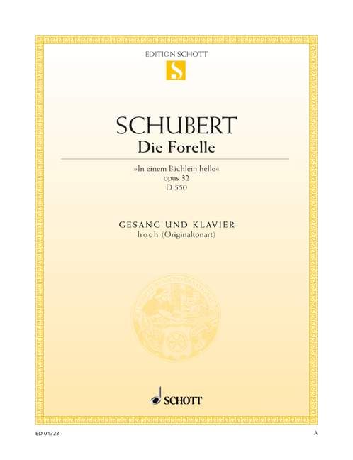 Die Forelle: "In einem Bächlein helle". op. 32. D 550. high Voice Part and Piano. aiguë.