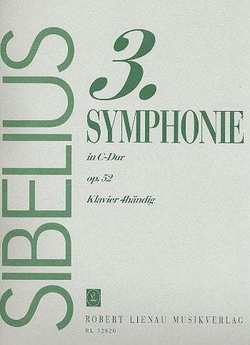 Symphonie no. 3 en ut majeur: arranged for piano 4 hands by Paul Juon and Jean Sibelius (1907-1908). op. 52. piano (4 hands).
