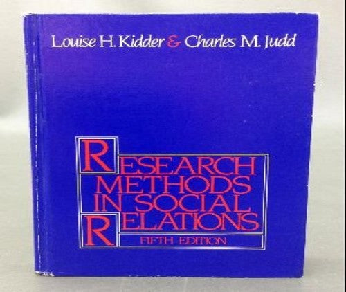 Research Methods in Social Relations