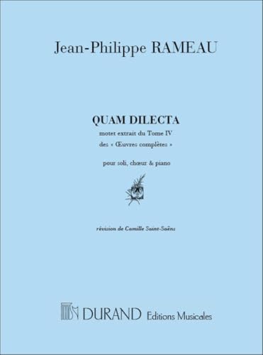 Partitions classique DURAND RAMEAU - QUAM DILECTA - CHANT ET PIANO Voix solo, piano
