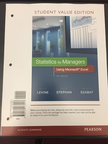 Statistics for Managers Using Microsoft Excel
