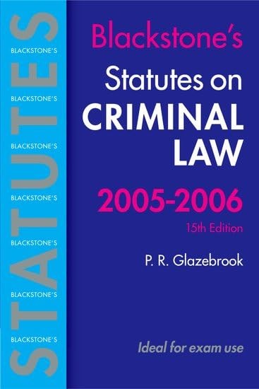 Statutes on Criminal Law 2005-2006