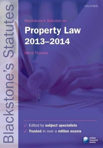 Blackstone's Statutes on Property Law 2013-2014