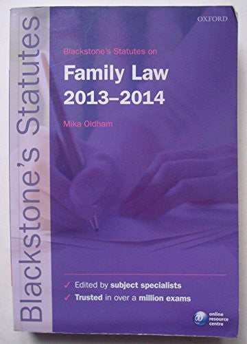 Blackstone's Statutes on Family Law 2013-2014