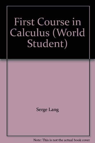 First Course in Calculus