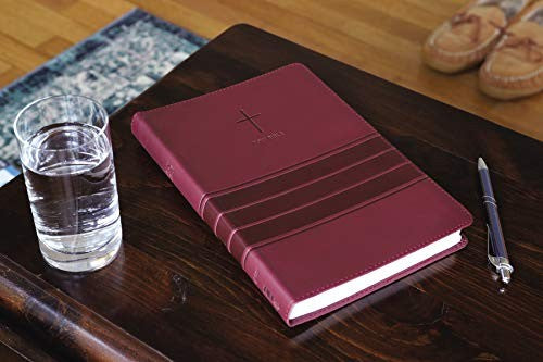 NIV, Value Thinline Bible, Large Print, Leathersoft, Burgundy, Comfort Print