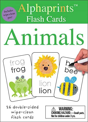 Alphaprints: Wipe Clean Flash Cards Animals
