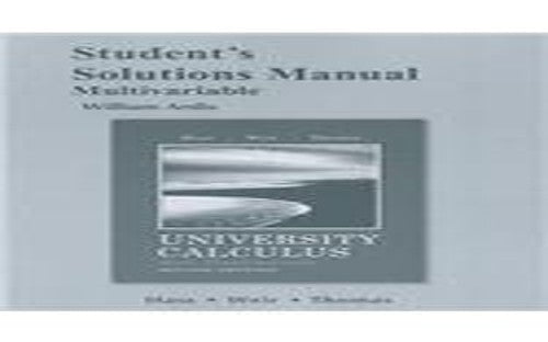Student's Solutions Manual for University Calculus