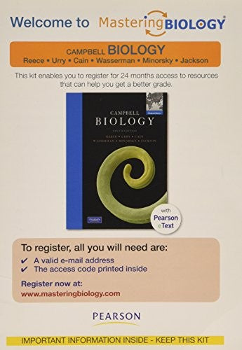 Mastering Biology w/Pearson eText SAK for Campbell Biology