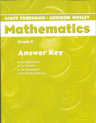 Scott Foresman Mathematics Grade 5 Answer Key