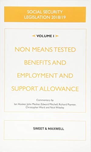 Social Security Legislation 2018/19 Volume 1