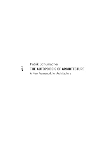 The Autopoiesis of Architecture, Volume I
