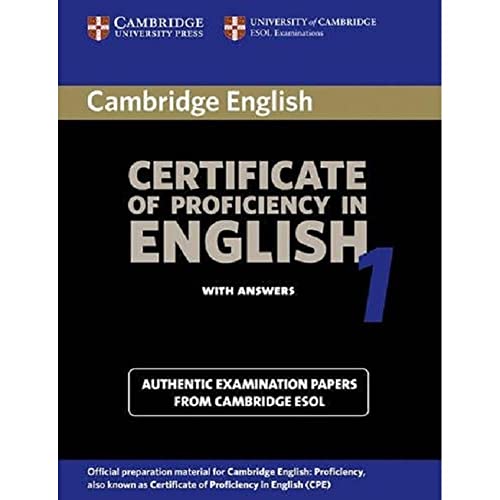 Cambridge Certificate of Proficiency in English 1 Student's Book with Answers