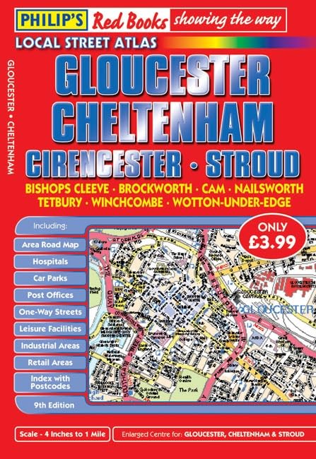 Philip's Red Books Gloucester, Cheltenham, Cirencester and Stroud