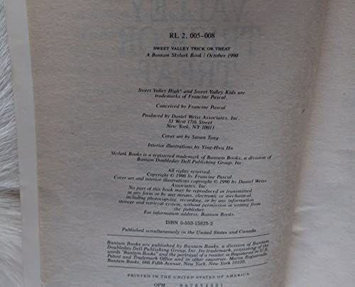 Sweet Valley Trick or Treat