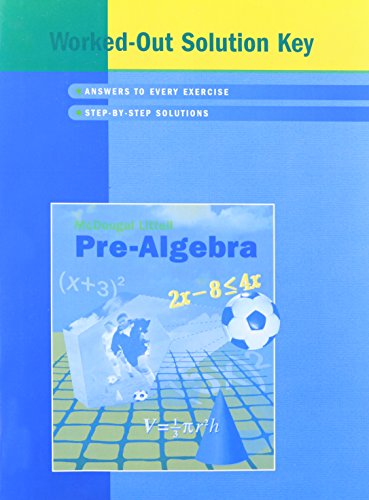 Pre-Algebra: Worked-Out Solution Key