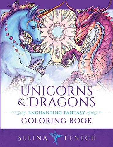 Unicorns and Dragons - Enchanting Fantasy Coloring Book