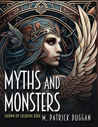 Myths and Monsters Grown-up Coloring Book, Volume 1