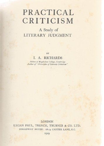Practical Criticism