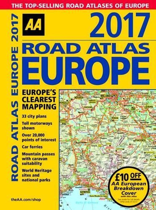 AA Road Atlas Europe 2017