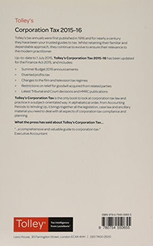 Tolley's Corporation Tax 2015-16 Main Annual