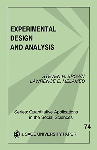 Experimental Design and Analysis