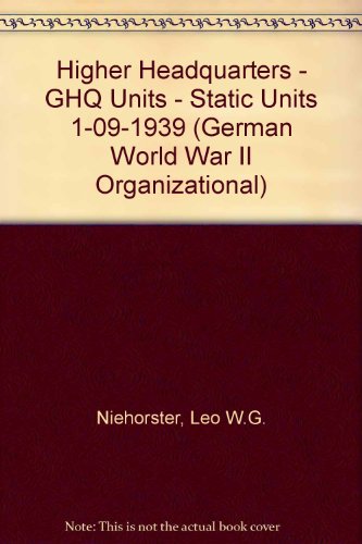 Higher Headquarters - GHQ Units - Static Units 1-09-1939