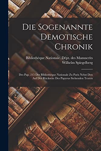 Die sogenannte demotische Chronik