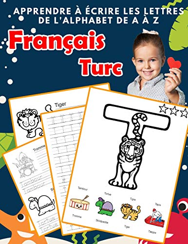 Apprendre a ecrire les lettres de l'alphabet de A a Z Francais Turc