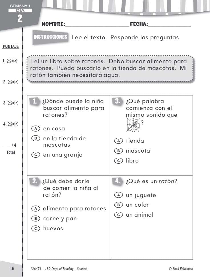 180 Days of Reading for First Grade (Spanish)