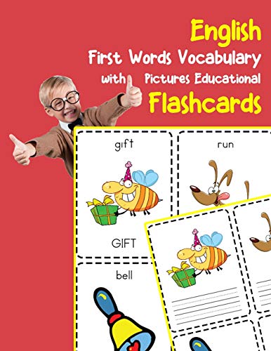 English First Words Vocabulary with Pictures Educational Flashcards