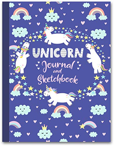 Unicorn Journal and Sketchbook Journal and Notebook for Girls Composition Size x With Lined and Blank Pages Perfect for Journal Doodling Sketching and Notes