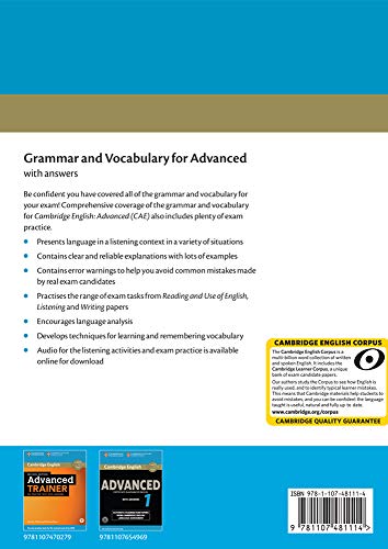 Grammar and Vocabulary for Advanced Book with Answers and Audio