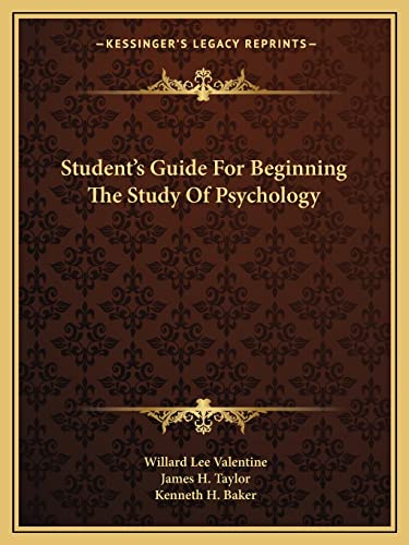 Student's Guide For Beginning The Study Of Psychology