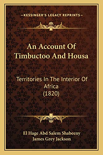 An Account Of Timbuctoo And Housa