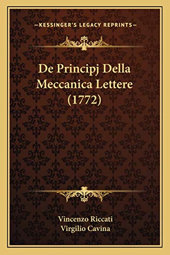 De Principj Della Meccanica Lettere (1772)