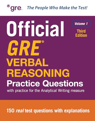 Official GRE Verbal Reasoning Practice Questions, Third Edition, Volume 1