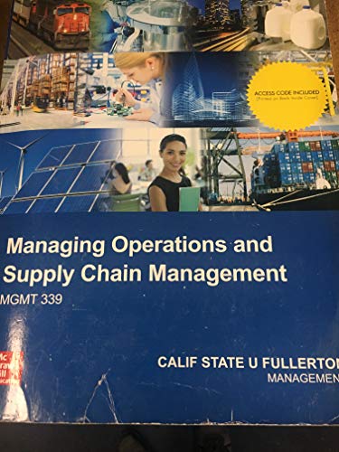 MGMT 339 Managing Operations and Supply Chain