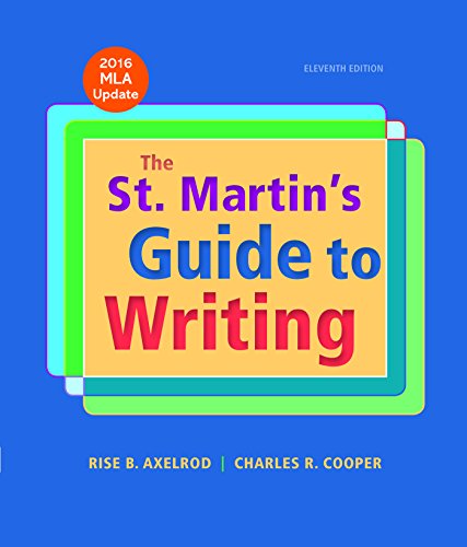 The St. Martin's Guide to Writing with 2016 MLA Update