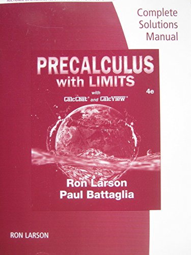 Precalculus with Limits Fourth Edition Complete Solutions Manual