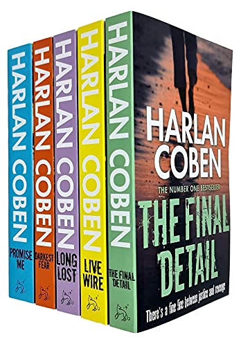 Myron Bolitar Series Books 6 - 10 Collection Set by Harlan Coben (Final Detail, Live Wire, Long Lost, Darkest Fear & Promise Me)