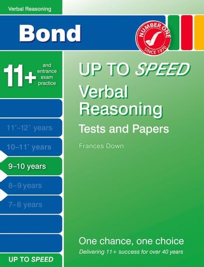 Bond Up to Speed Verbal Reasoning Tests and Papers 9-10 Years