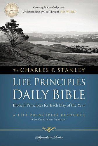 NKJV, Charles F. Stanley Life Principles Daily Bible, Paperback