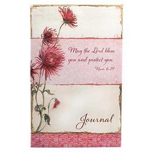 Christian Art Gifts Scripture Journal May the Lord Bless You Numbers 6:24 Bible Verse Pink Floral Inspirational Notebook,128 Ruled Pages Flexcover 5.5" X 8.5"