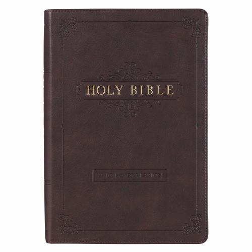KJV Bible Giant Print Full-Size (Faux Leather, Espresso Brown)