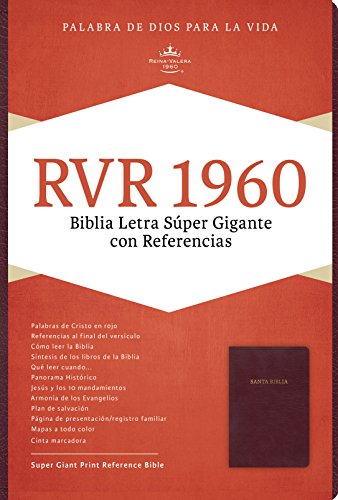RVR 1960 Biblia Letra Super Gigante, borgona imitacion piel con indice