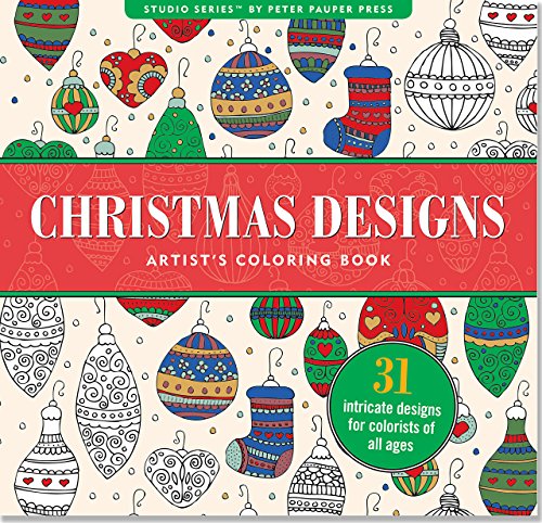 Christmas Designs Artist's Coloring Book (31 Stress-Relieving Designs)