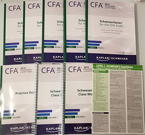 CFA 2019 Level 1 Kaplan Schweser Books 1-5, Practice Exam Volume 1, Workbook 1-