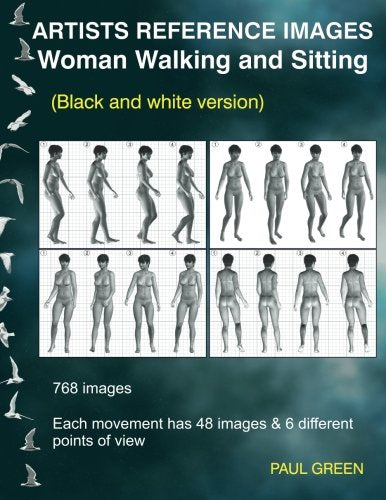 Artists Reference Images - Woman Walking and Sitting